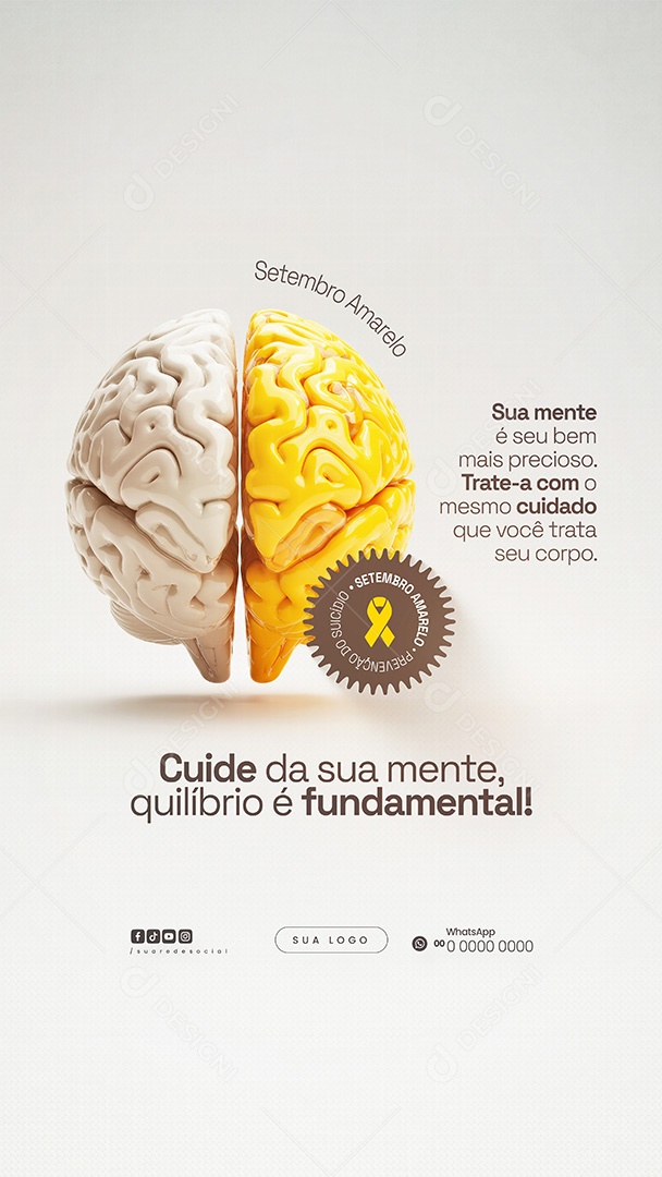 Story Setembro Amarelo Sua Mente é Seu Bem Mais Precioso Social Media PSD Editável