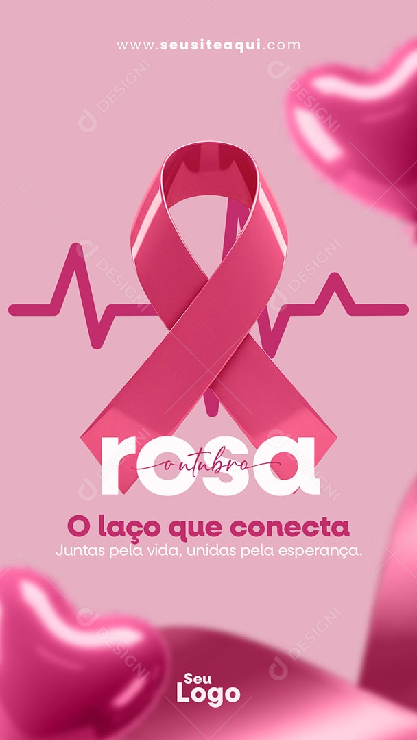 Story Outubro Rosa O Laço Que Conecta Social Media PSD Editável