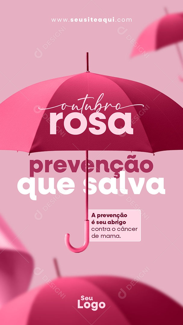 Story Outubro Rosa Prevenção Que Salva Social Media PSD Editável