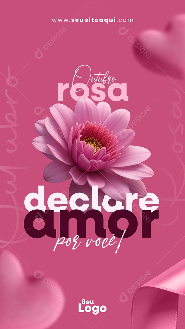 Story Outubro Rosa Declare Amor Social Media PSD Editável