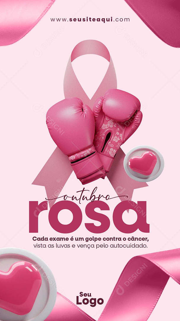 Story Outubro Rosa Cada Exame é Um Golpe Contra o Câncer Social Media PSD Editável