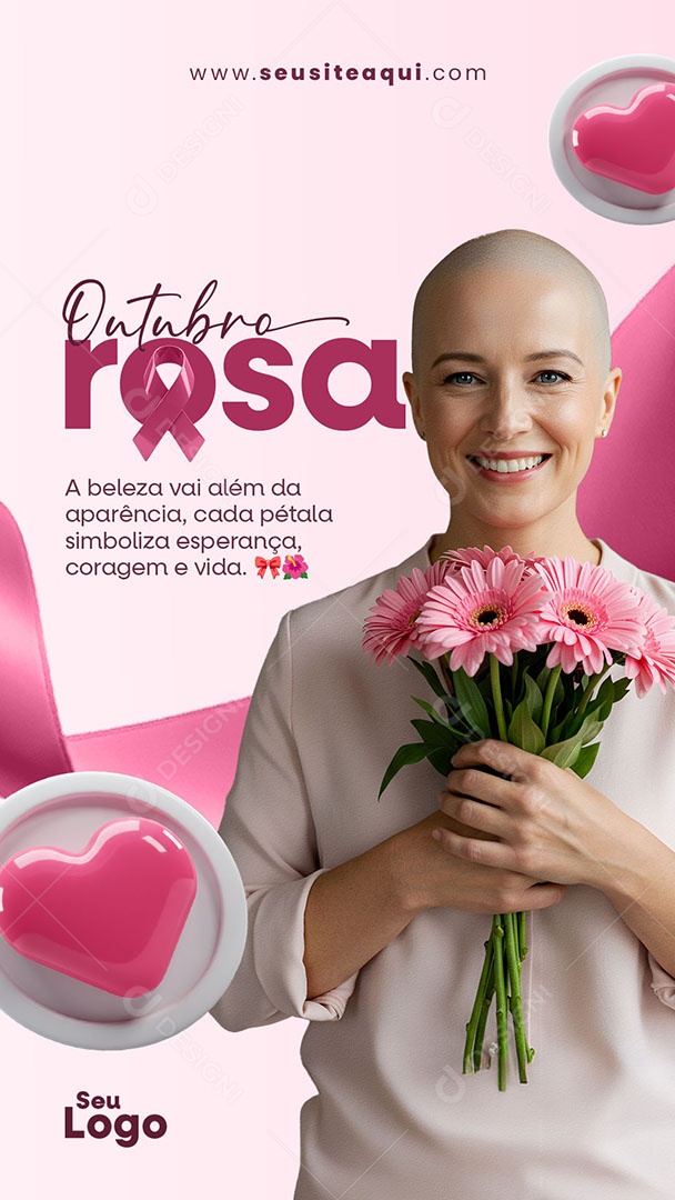 Story Outubro Rosa A Beleza Vai Além da Aparência Social Media PSD Editável