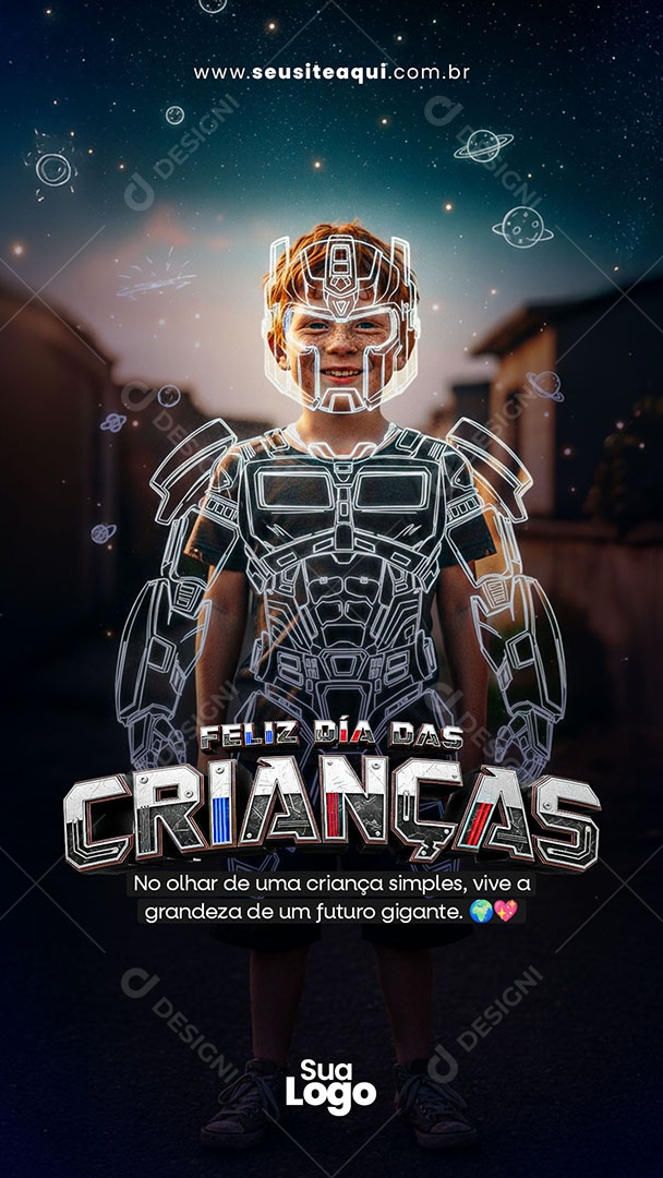 Story Feliz Dia das Crianças 12 de Outubro Social Media PSD Editável