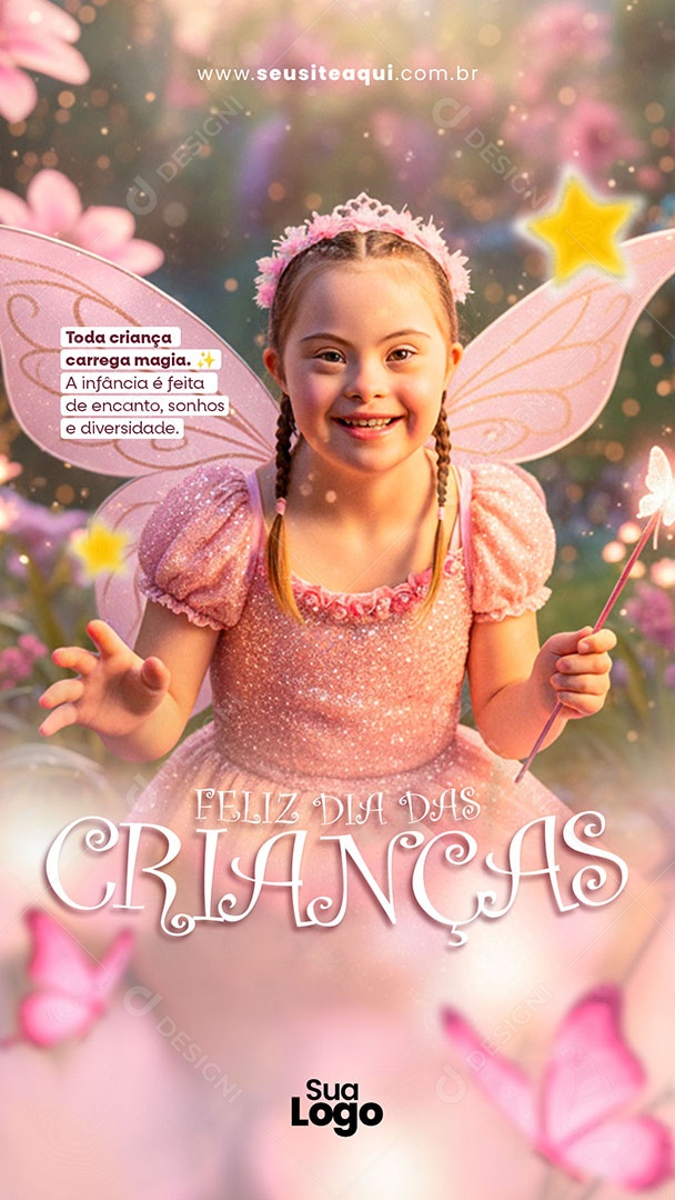 Story Feliz Dia das Crianças 12 de Outubro Toda Criança Carrega Magia Social Media PSD Editável