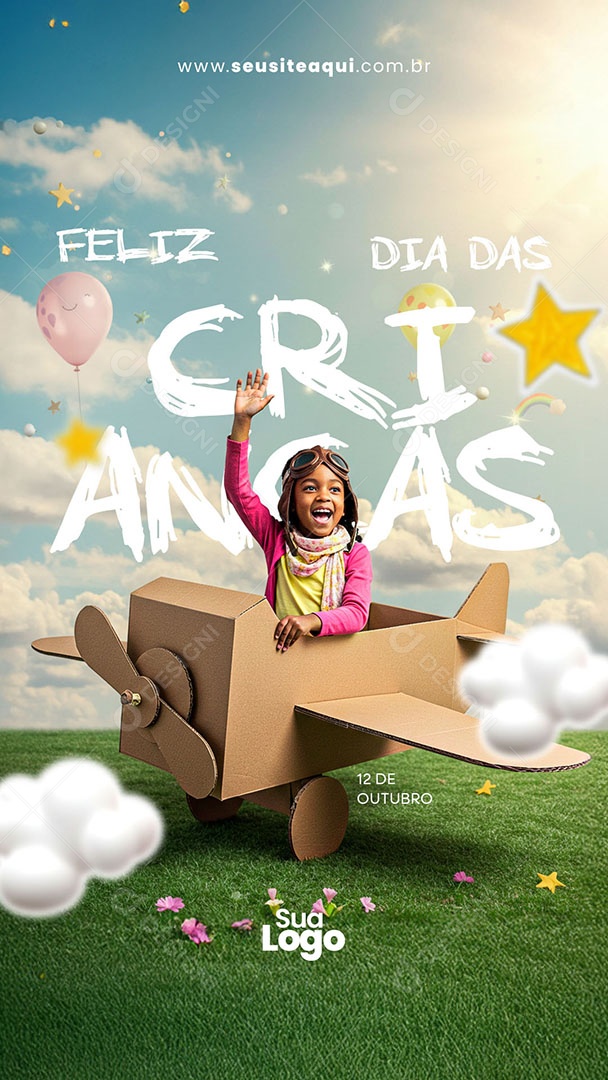 Story Feliz Dia das Crianças 12 de Outubro Social Media PSD Editável