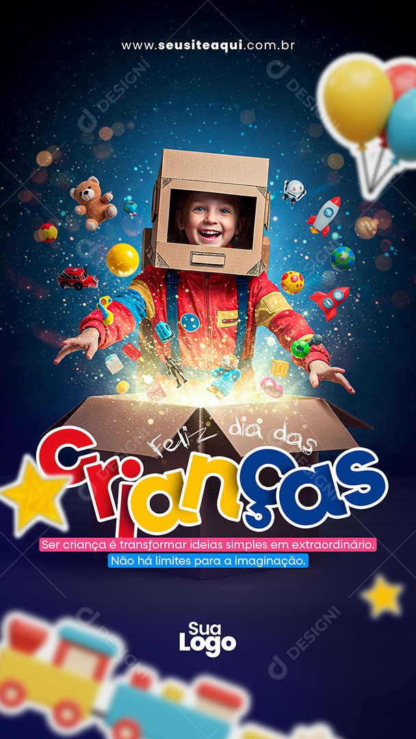 Story Feliz Dia das Crianças 12 de Outubro Social Media PSD Editável