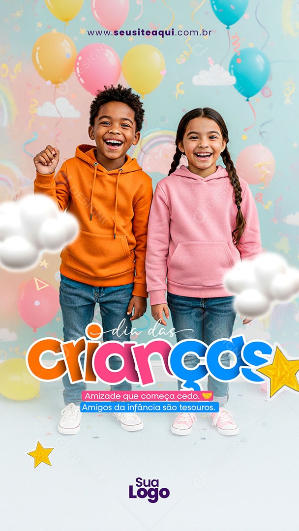 Story Feliz Dia das Crianças 12 de Outubro Social Media PSD Editável