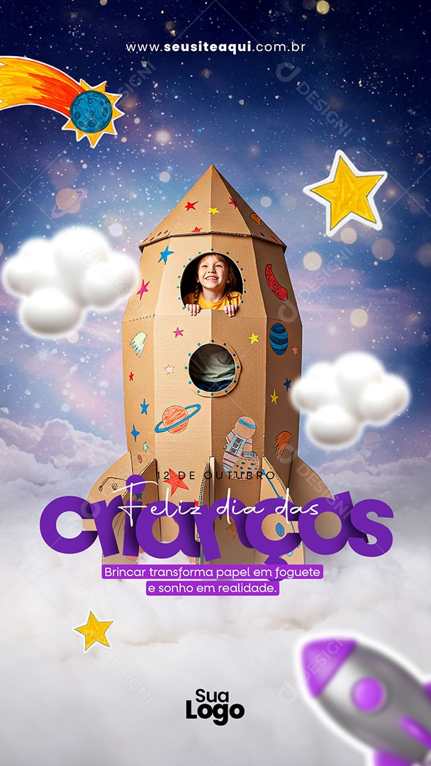 Story Feliz Dia das Crianças 12 de Outubro Social Media PSD Editável