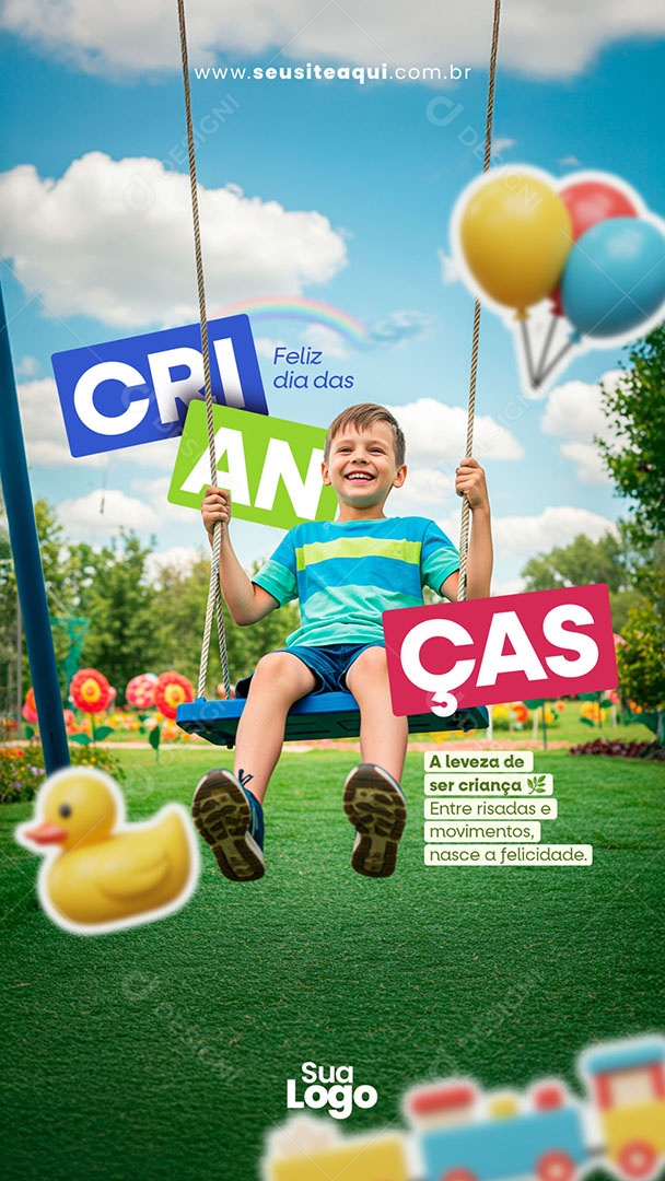Story Feliz Dia das Crianças 12 de Outubro Social Media PSD Editável