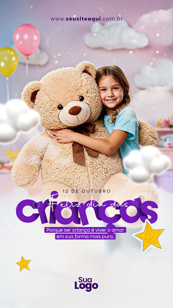 Story Feliz Dia das Crianças 12 de Outubro Social Media PSD Editável