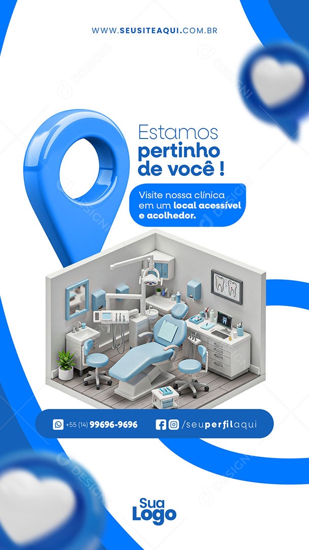 Story Dentista Estamos Pertinho de Você Social Media PSD Editável