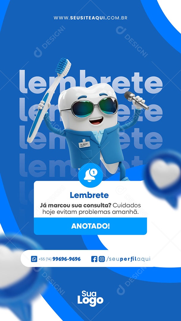 Story Dentista Já Marcou Sua Consulta Social Media PSD Editável