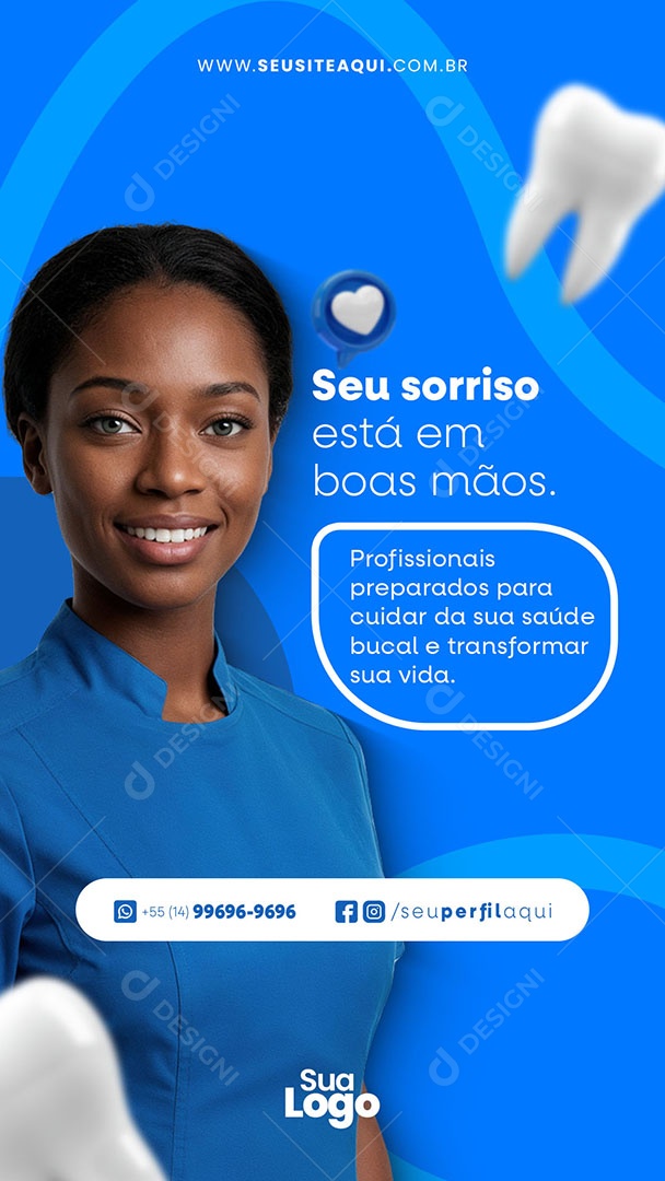 Story Clinica Odontológica Seu Sorriso Está Em Boas Mãos Social Media PSD Editável