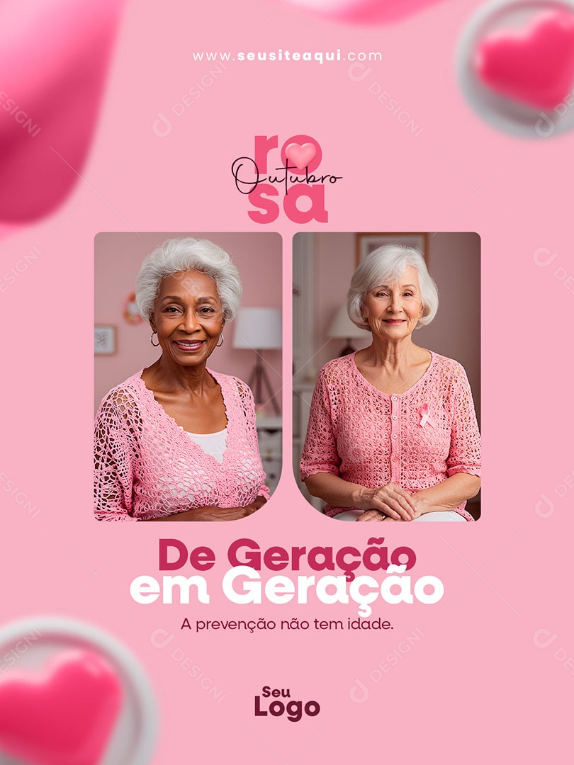 Outubro Rosa De Geraçãoe Em Geração Social Media PSD Editável