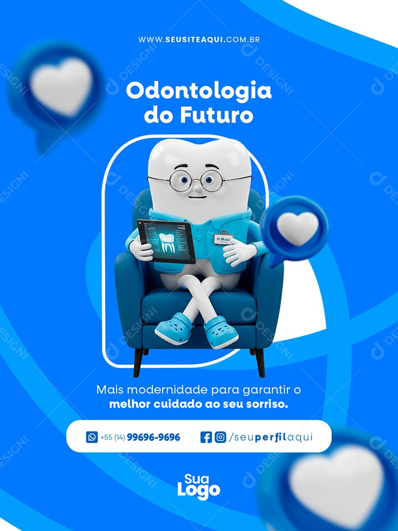 Dentista Odontologia do Futuro Social Media PSD Editável