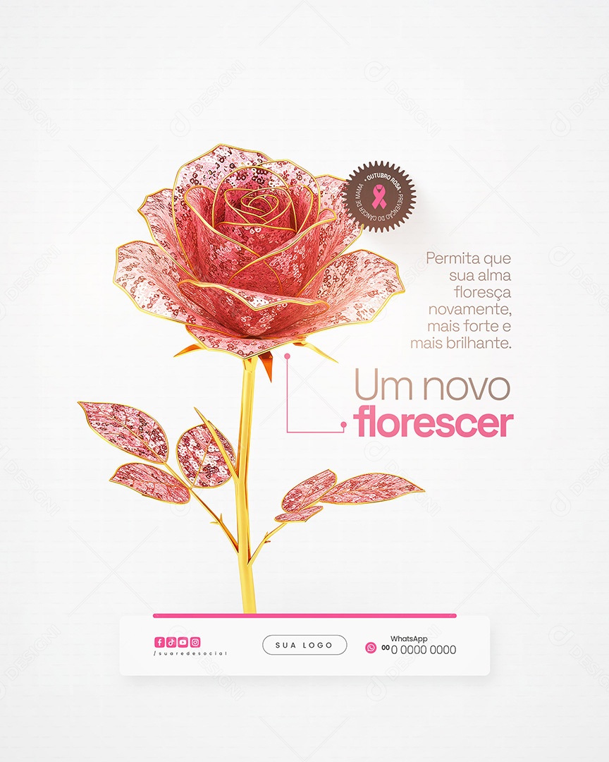 Outubro Rosa Um Novo Florescer Social Media PSD Editável