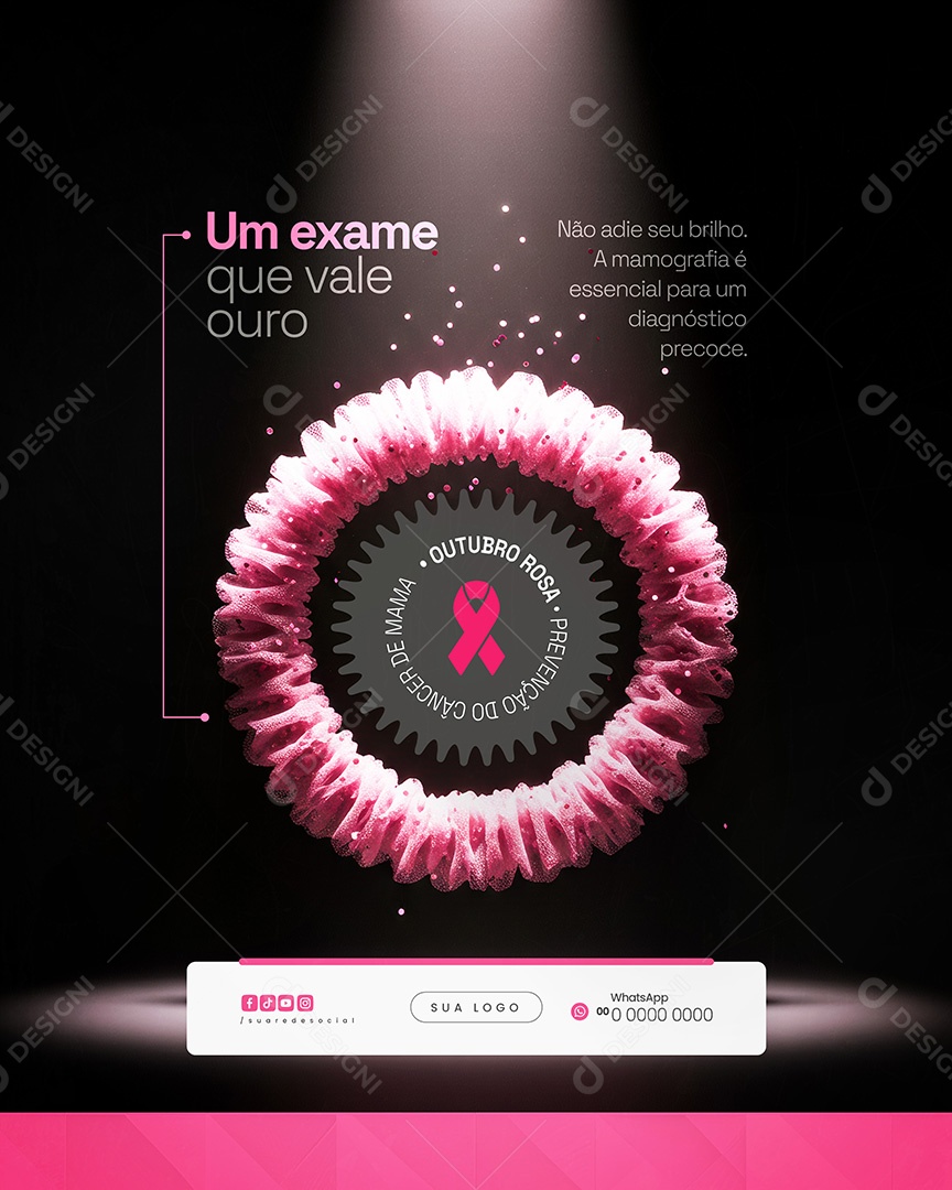 Outubro Rosa Um Exame Que Vale Ouro Social Media PSD Editável