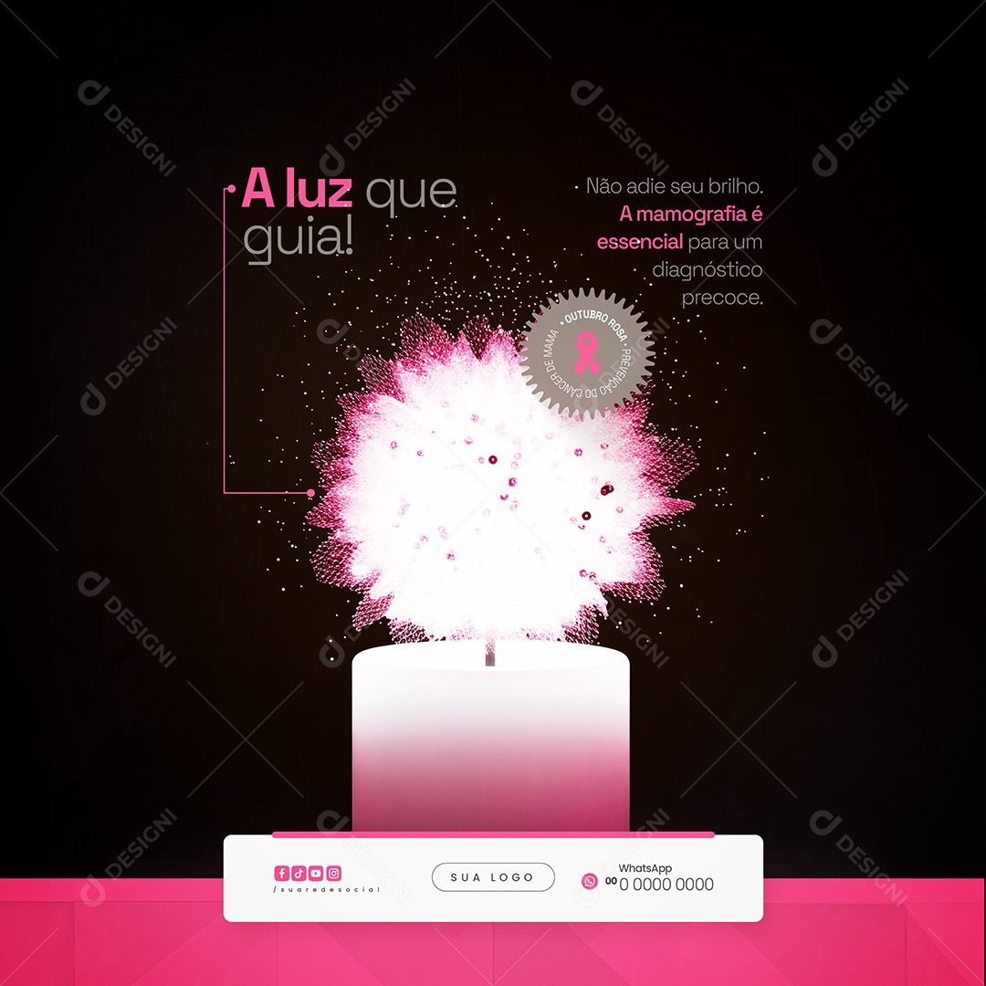 Outubro Rosa A luz Que Guia Social Media PSD Editável