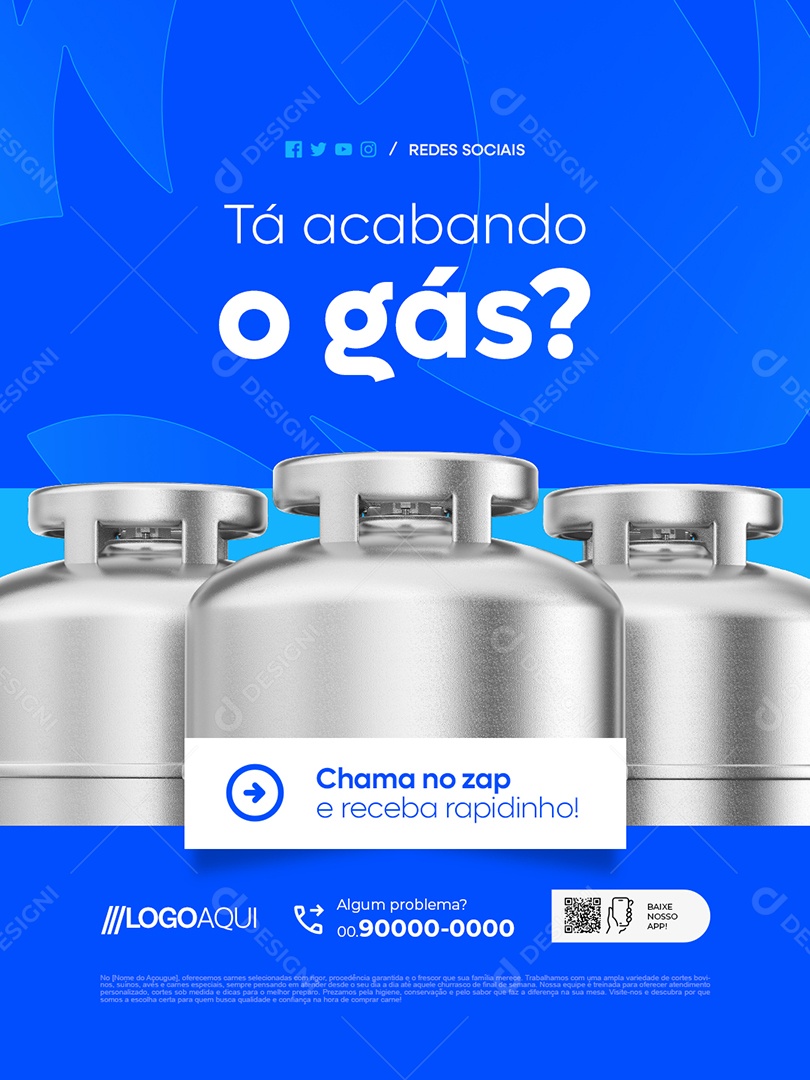 Distribuidora de Gás Tá Acabando o Gás Social Media PSD Editável