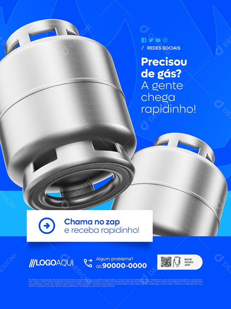 Distribuidora de Gás Precisou de Gás a Gente Chega Rapidinho Social Media PSD Editável