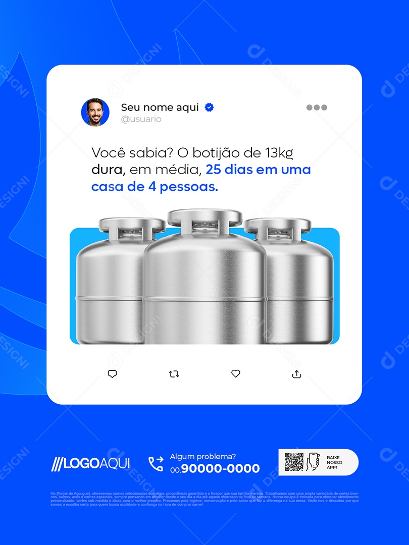 Distribuidora de Gás Você Sabia Social Media PSD Editável