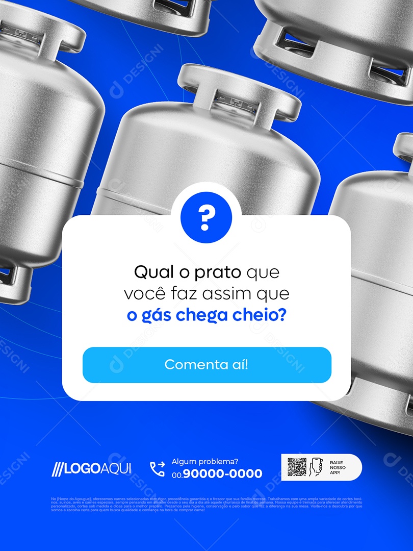 Distribuidora de Gás Qual o Prato Que Você Faz Assim Social Media PSD Editável