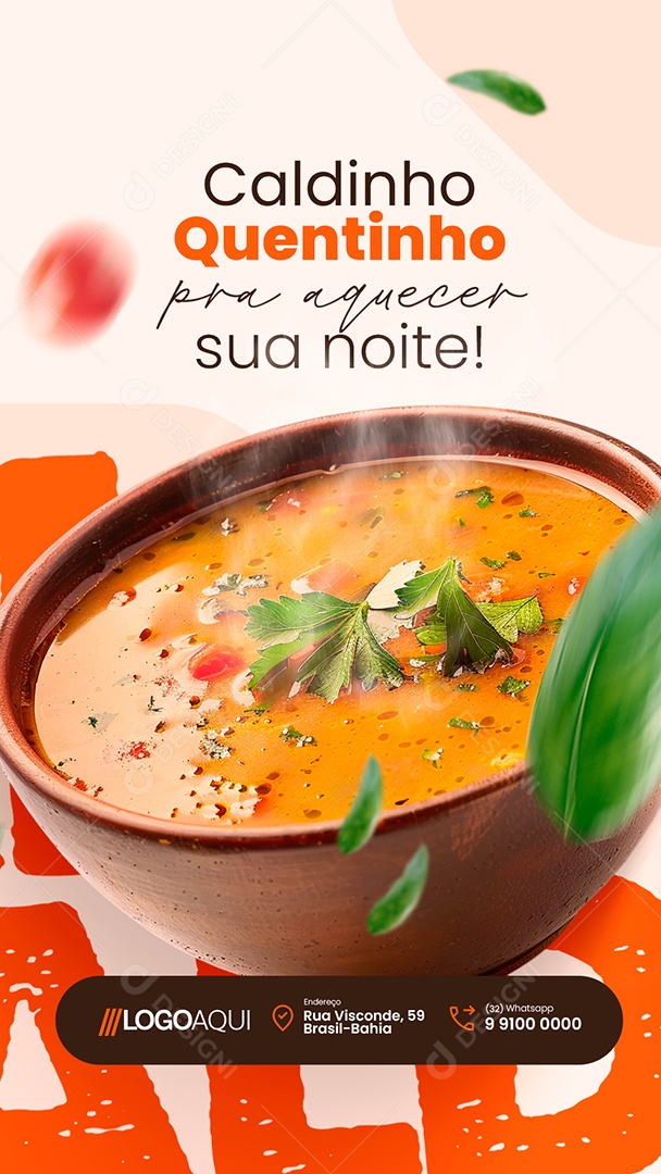 Story Caldos Caldinho Quentinho Pra Aquecer Sua Noite Social Media PSD Editável