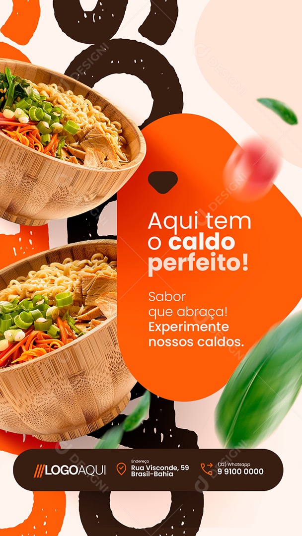 Story Caldos Aqui Tem o Caldo Perfeito Social Media PSD Editável