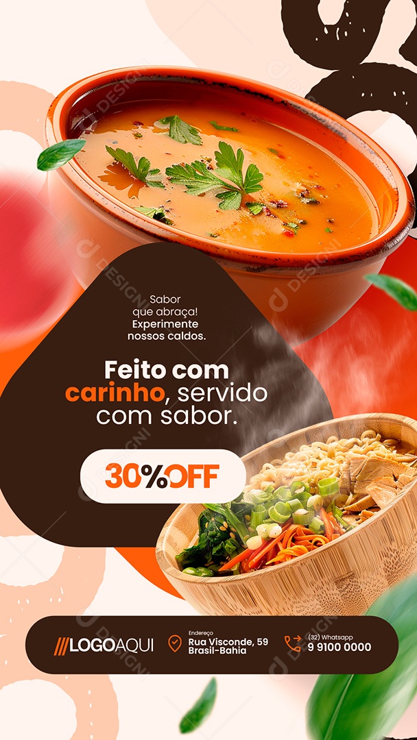 Story Caldos Sabor Que Abraça Social Media PSD Editável