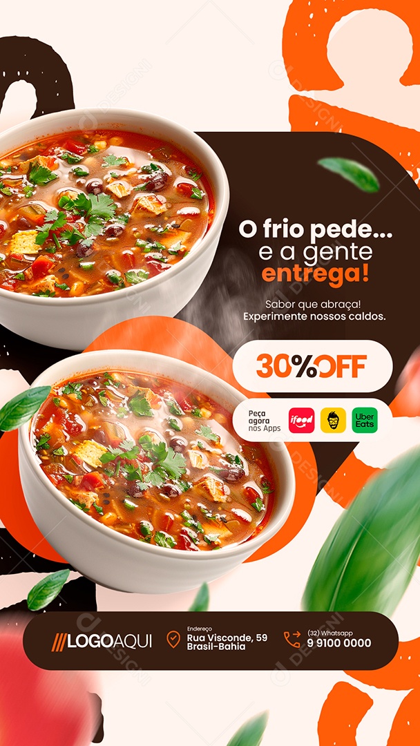 Story Caldos O Frio Pede e a Gente Entrega Social Media PSD Editável