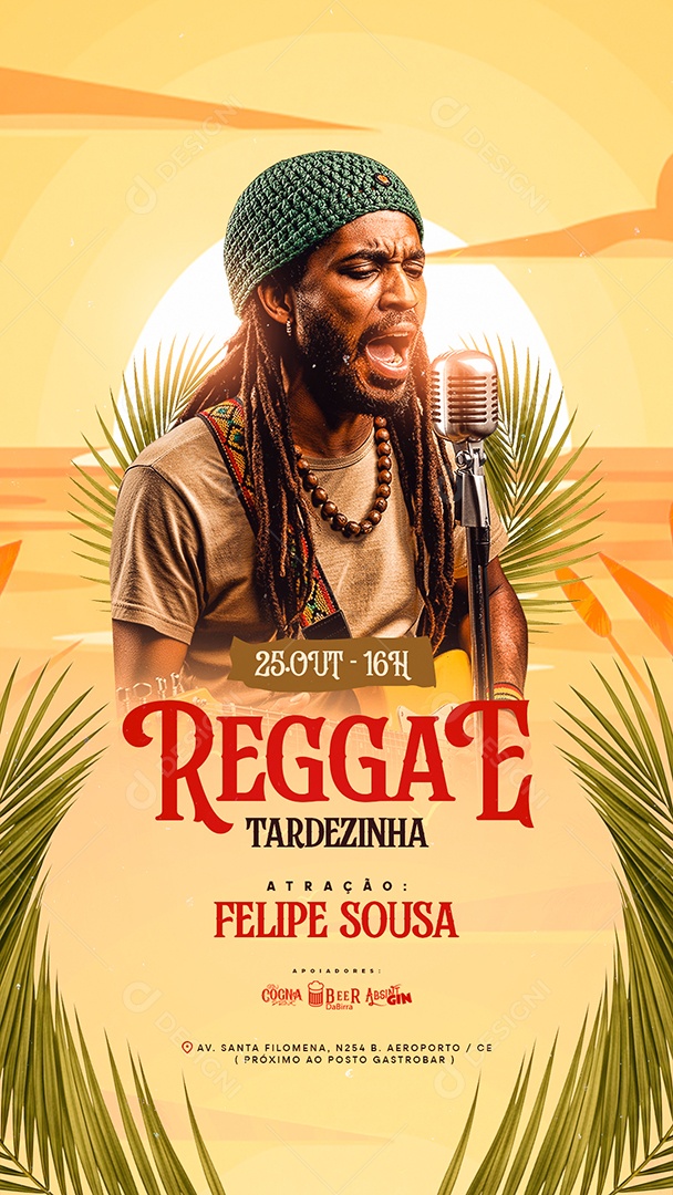 Story Flyer Próximos Shows Reggae Tardezinha Social Media PSD Editável