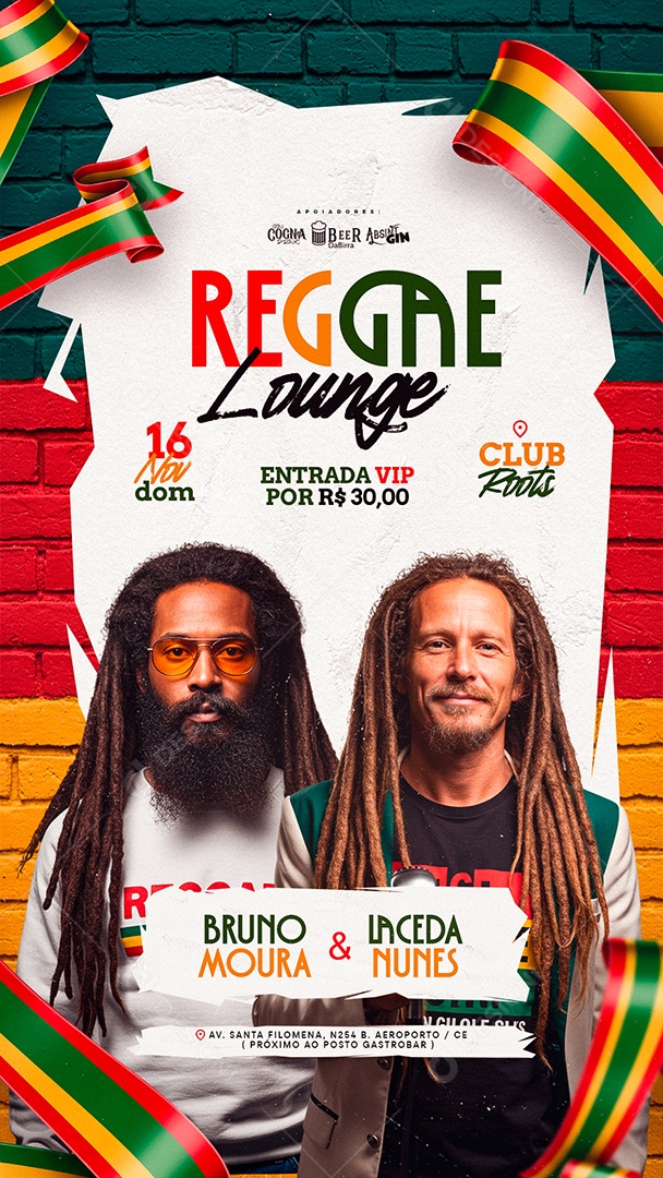Story Flyer Próximos Shows Reggae Lounge Social Media PSD Editável