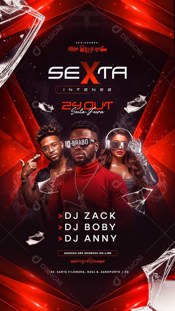 Story Flyer Próximos Shows Sexta Intense Sexta Feira Social Media PSD Editável