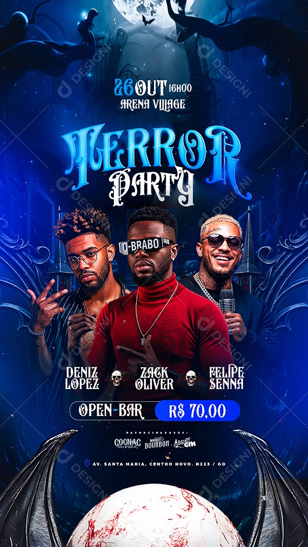 Story Flyer Próximos Shows Terror Party Social Media PSD Editável