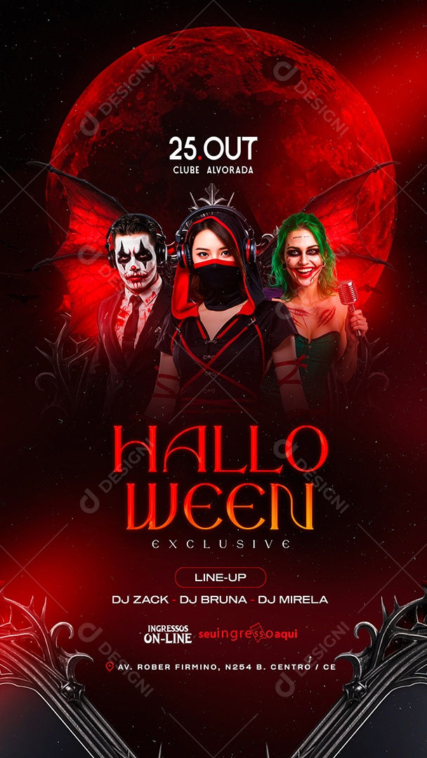 Story Flyer Próximos Shows Halloween Exclusive Social Media PSD Editável