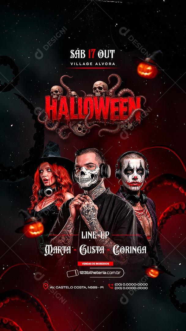 Story Flyer Próximos Shows Halloween Social Media PSD Editável