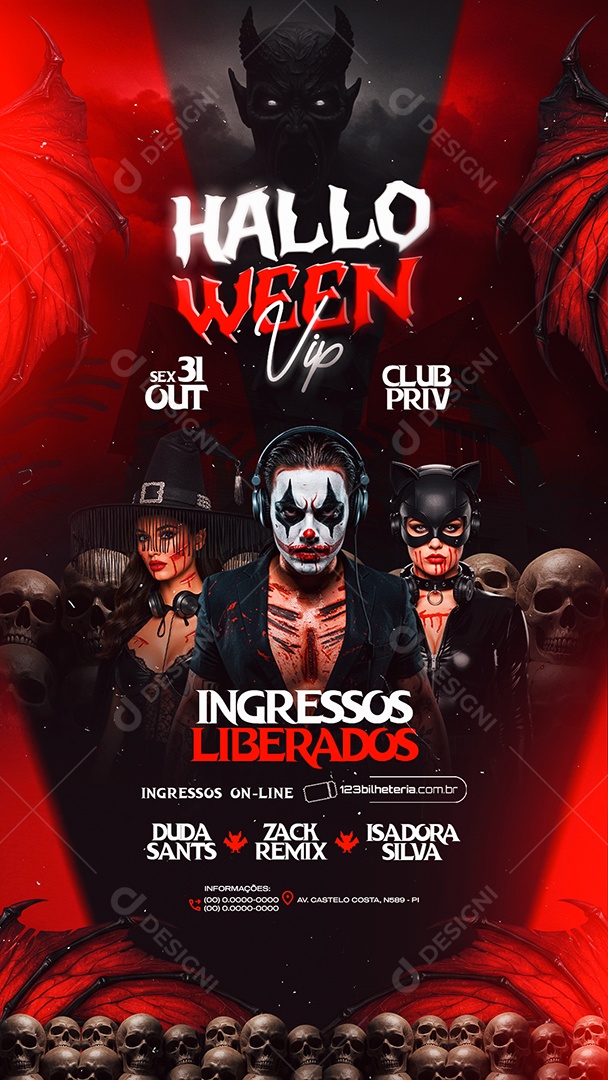 Story Flyer Próximos Shows Halloween Vip Social Media PSD Editável
