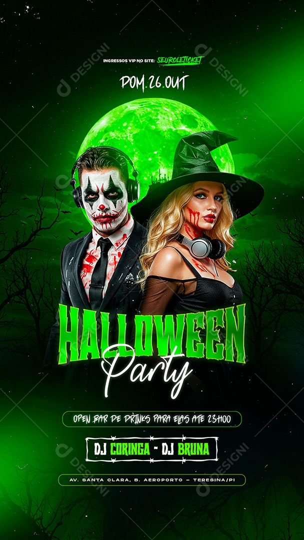 Story Flyer Próximos Shows Halloween Party Social Media PSD Editável