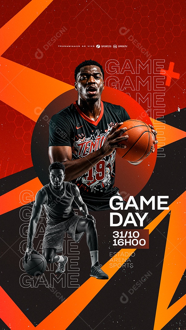 Story Basketball Game Day Estádio Arena Sports Social Media PSD Editável