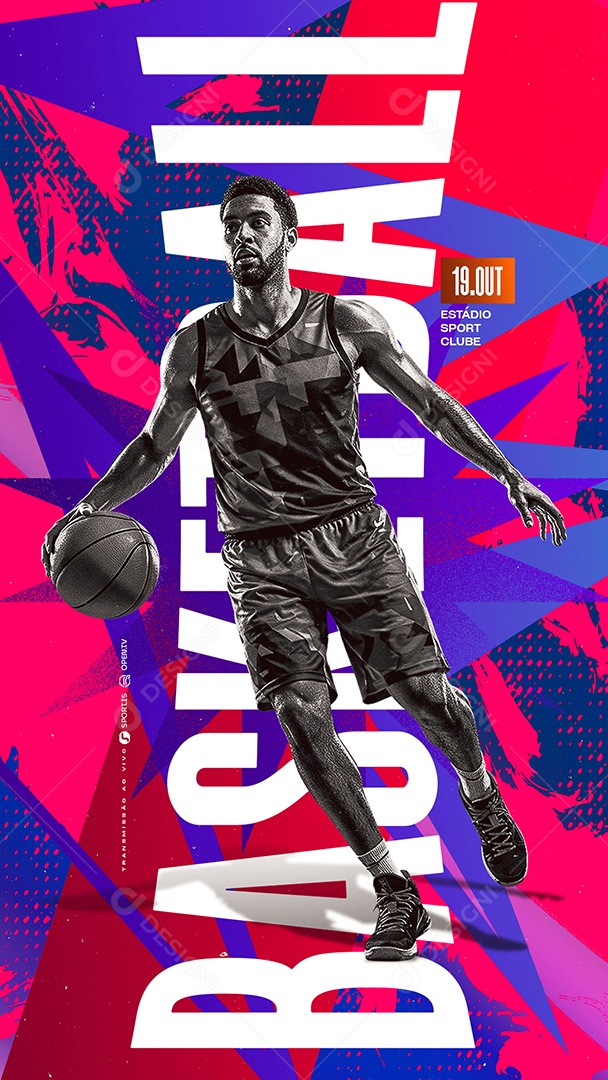 Story Basketball Estádio Esport Clube Social Media PSD Editável