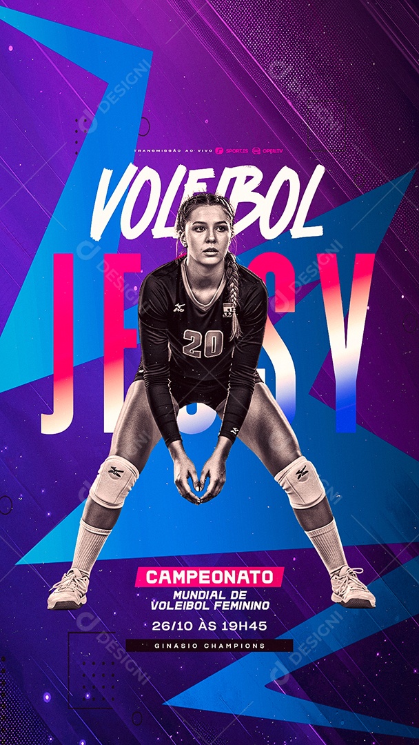 Story Campeonato Mundial de Voleibol Feminino Social Media PSD Editável