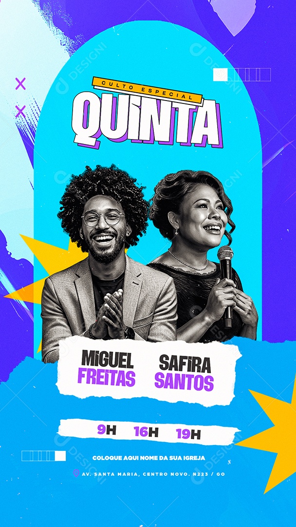 Story Flyer Gospel Culto Especial Quinta Social Media PSD Editável