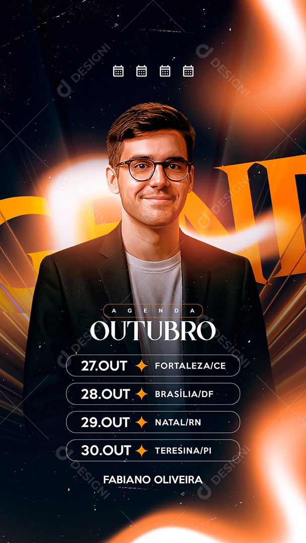 Story Flyer Gospel Agenda Outubro Fabiano Oliveira Social Media PSD Editável
