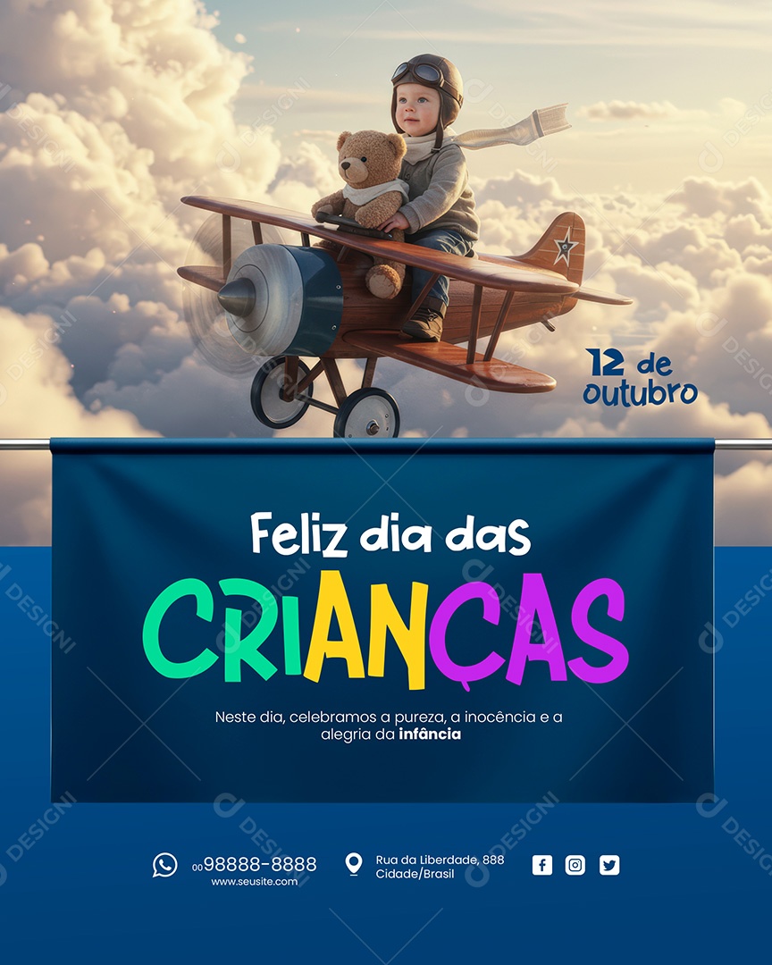 Dia das Crianças 12 de Outubro Neste dia Social Media PSD Editável