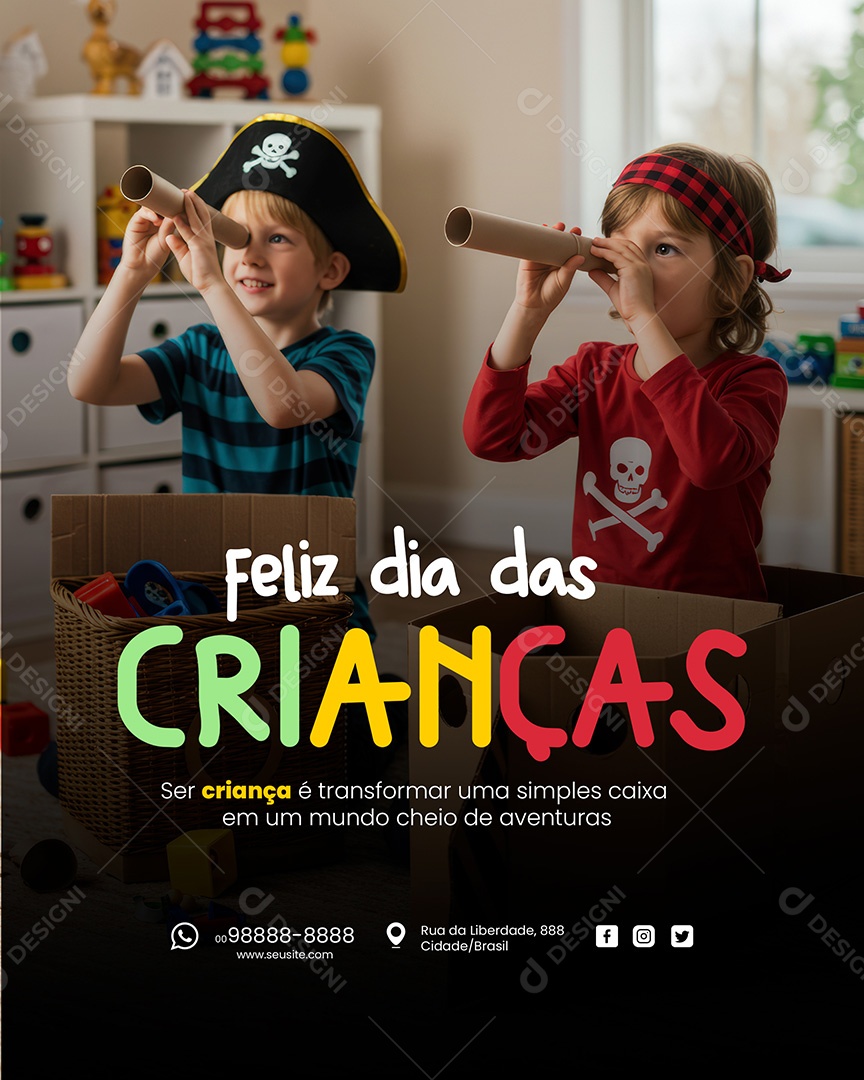 Dia das Crianças 12 de Outubro Ser Criança Social Media PSD Editável