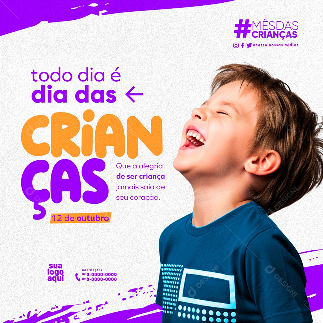 Feliz Dia das Crianças 12 de Outubro Social Media PSD Editável
