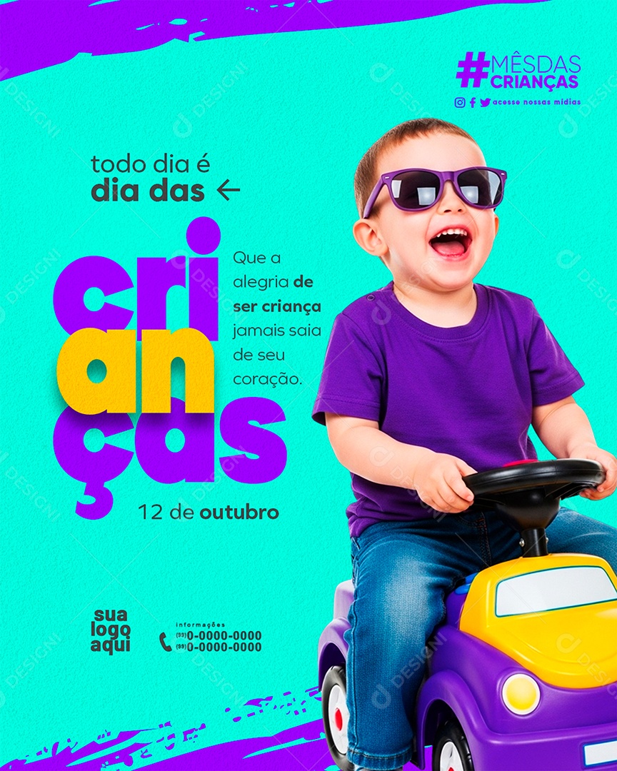 Feliz Dia das Crianças 12 de Outubro Social Media PSD Editável