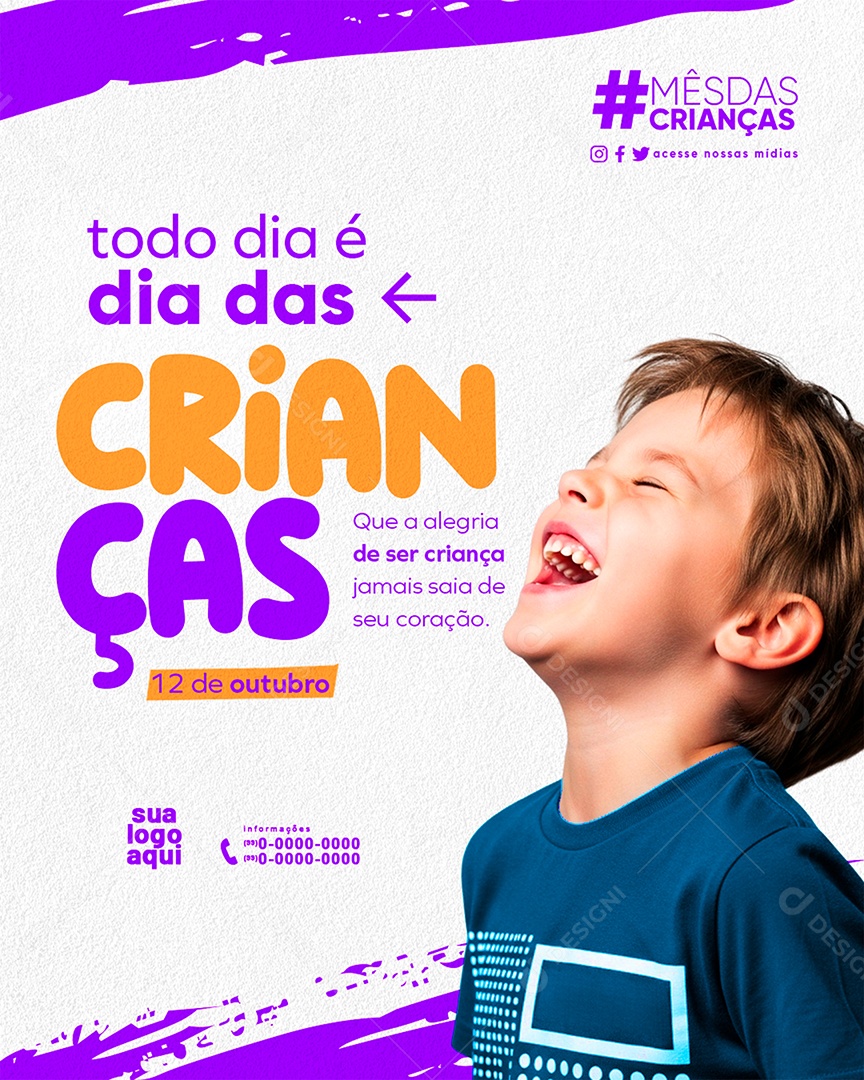 Feliz Dia das Crianças 12 de Outubro Social Media PSD Editável