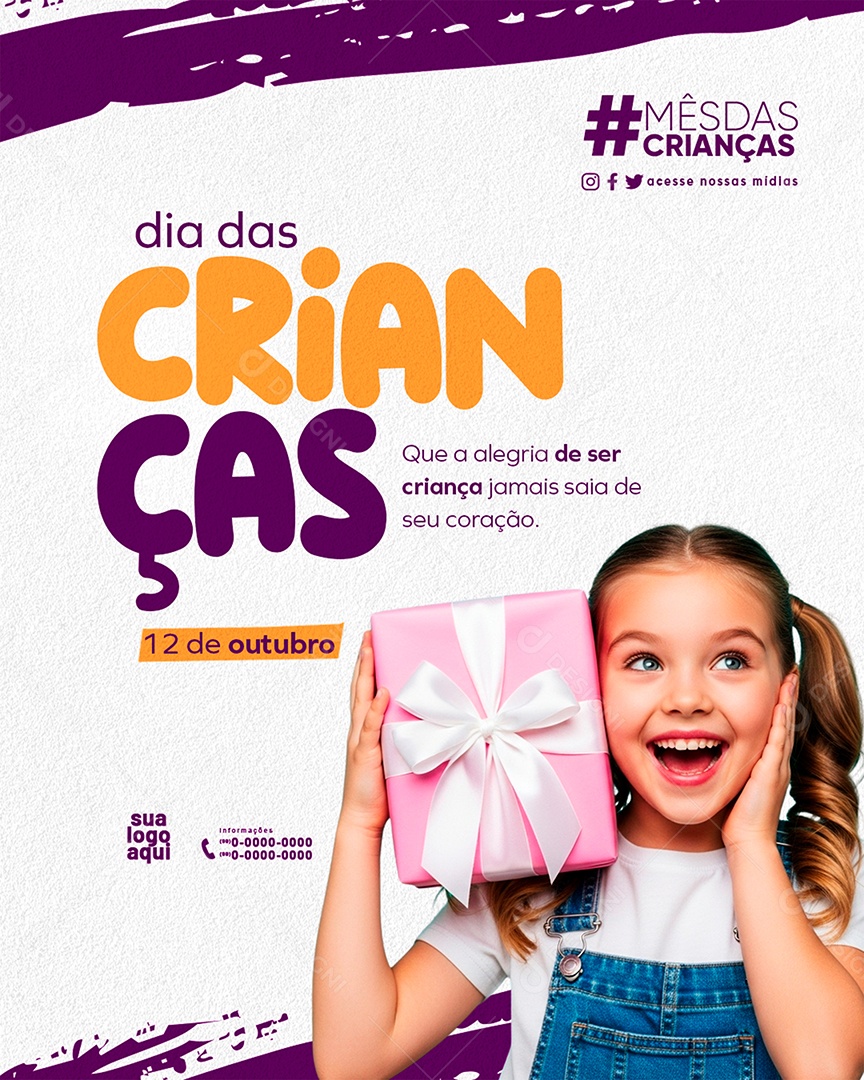 Feliz Dia das Crianças 12 de Outubro Social Media PSD Editável