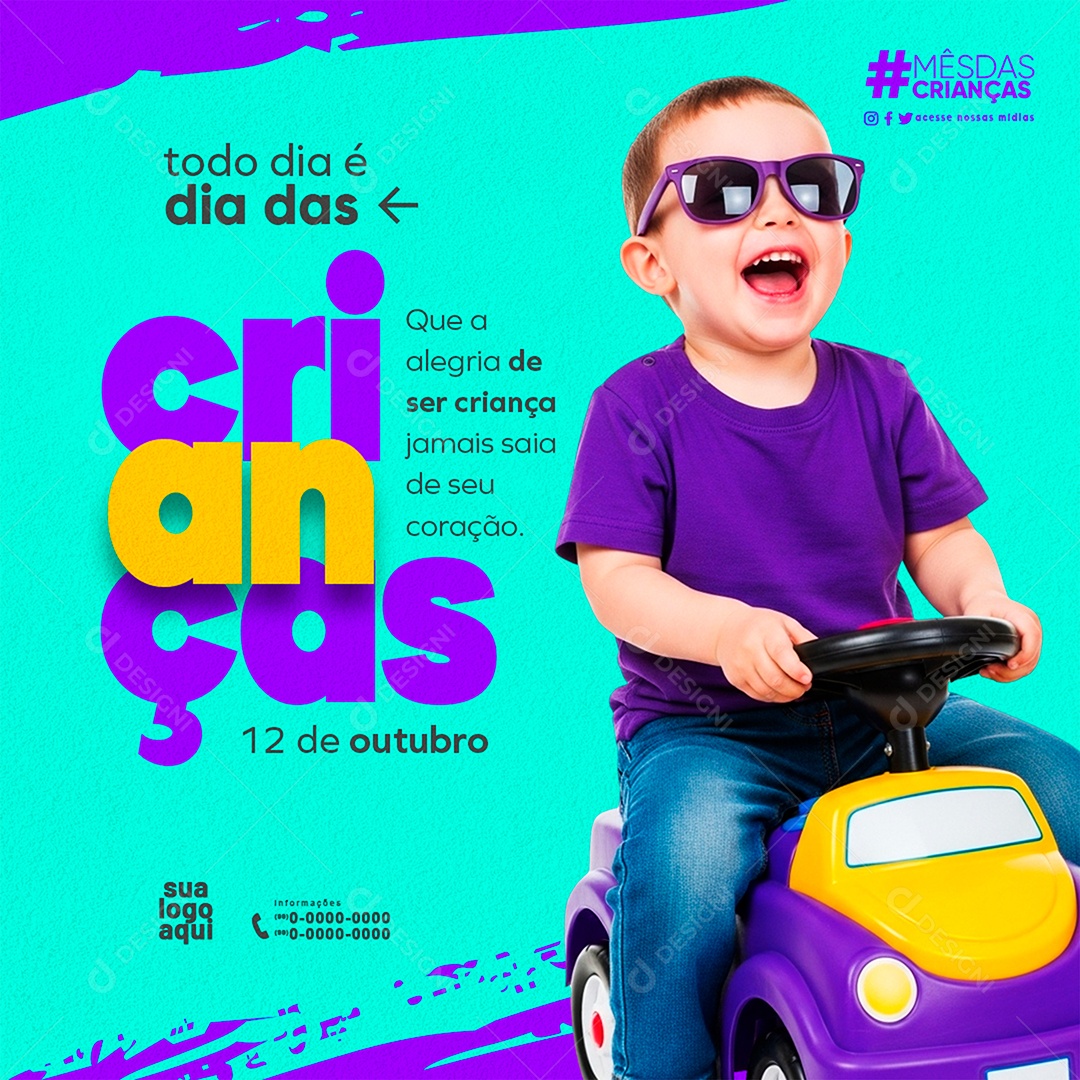 Feliz Dia das Crianças 12 de Outubro Social Media PSD Editável